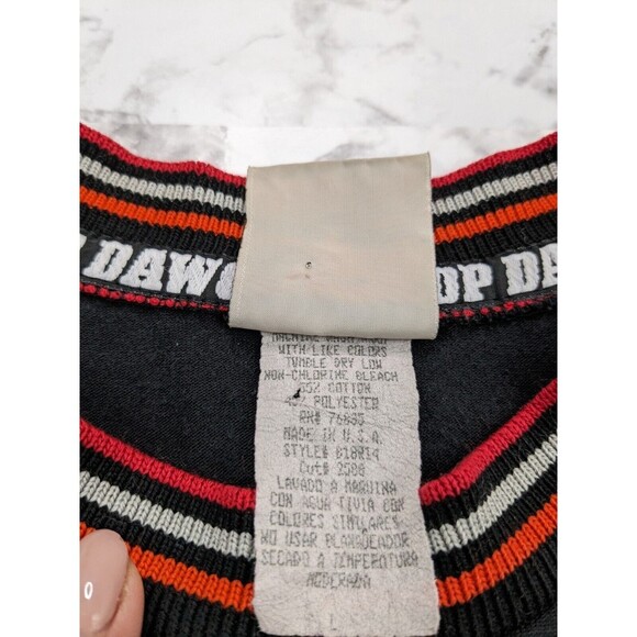 VINTAGE 90s Top Dawg Mens Jersey Sweatshirt Black Red Spell Out Long Sleeve - Picture 3 of 8